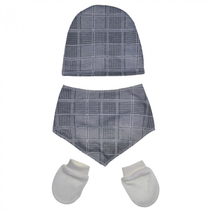 Compleu 5 piese pentru baieti Bebelinna 020823G, Gri [4]