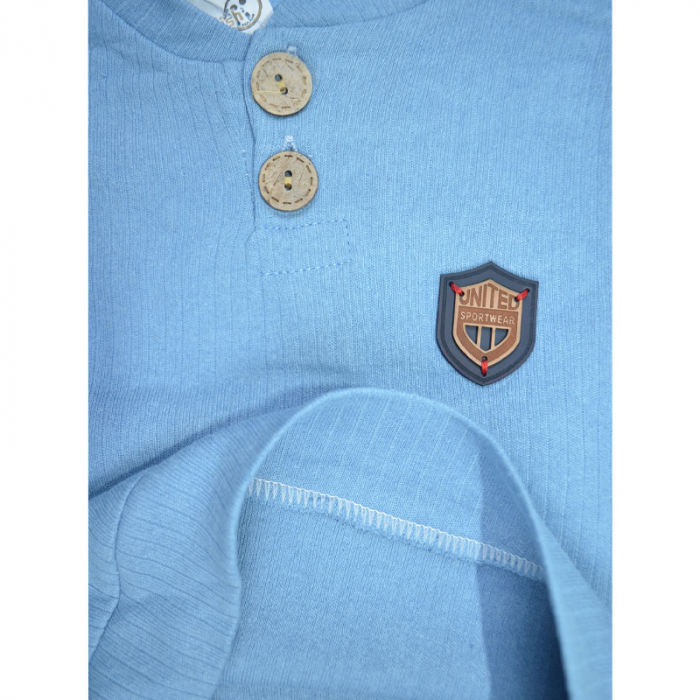 Compleu 2 piese bluza cu maneca lunga si pantaloni pentru baieti melish bebe 020823-1, Albastru [3]