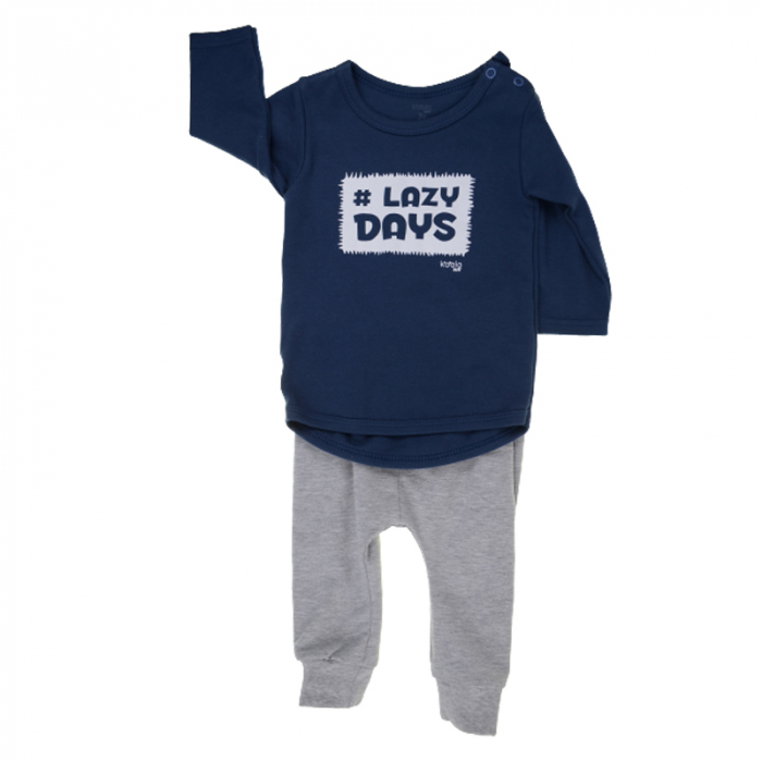 Compleu 2 piese bluza si pantaloni pentru baieti Koala Lazy Days KLZD-2, Albastru [1]