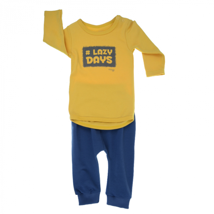 Compleu 2 piese bluza si pantaloni pentru baieti Koala Lazy Days KLZD-3, Galben [1]