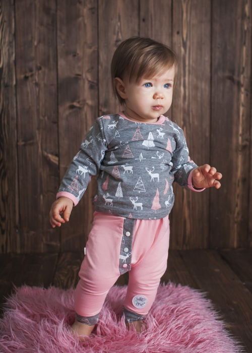 Compleu 2 piese bluza si pantaloni pentru fete Koala Jelonek 05-298GG1-80, Gri [2]