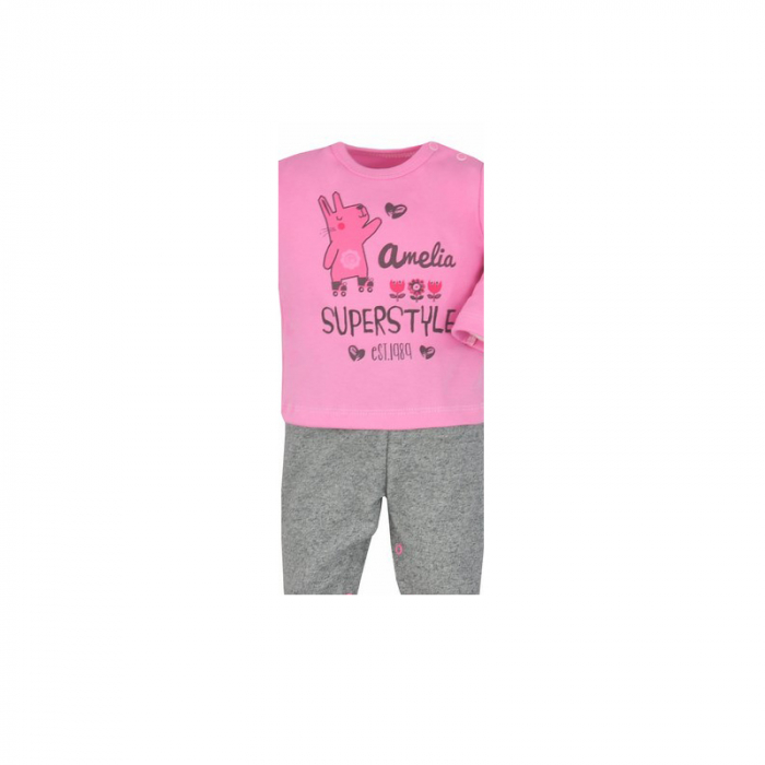 Compleu 2 piese bluza si pantaloni pentru fete Koala Super Style 05-036-80-cm, Roz [2]
