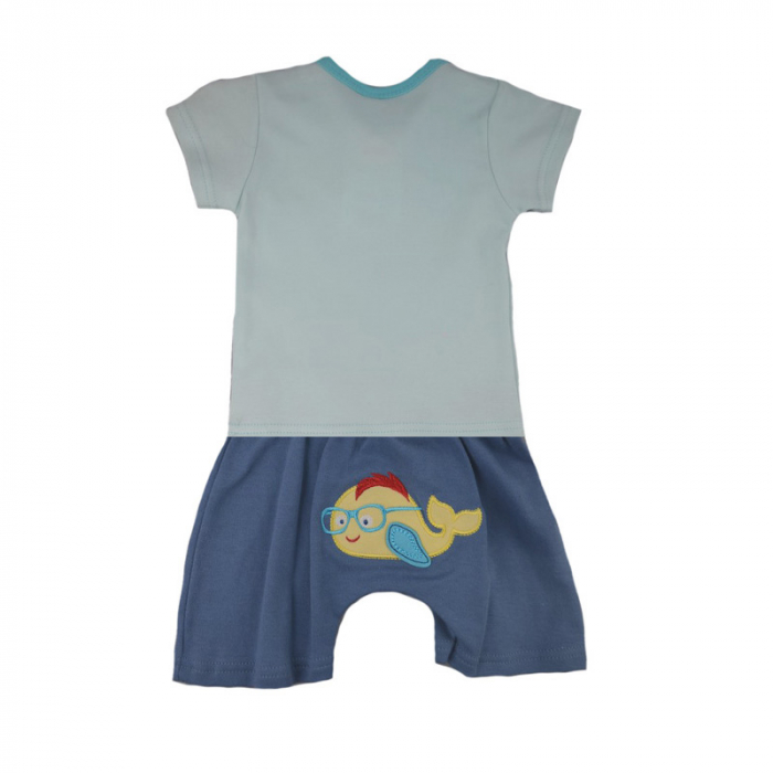 Compleu 2 piese de vara pentru baieti Koala Wielorybek 04-335_68 cm, Turcoaz [2]