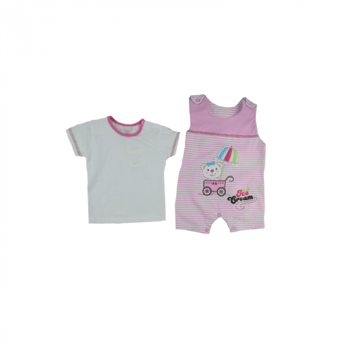 Compleu 2 piese de vara pentru fete Koala Ice Cream 04-370_68 cm, Roz [3]