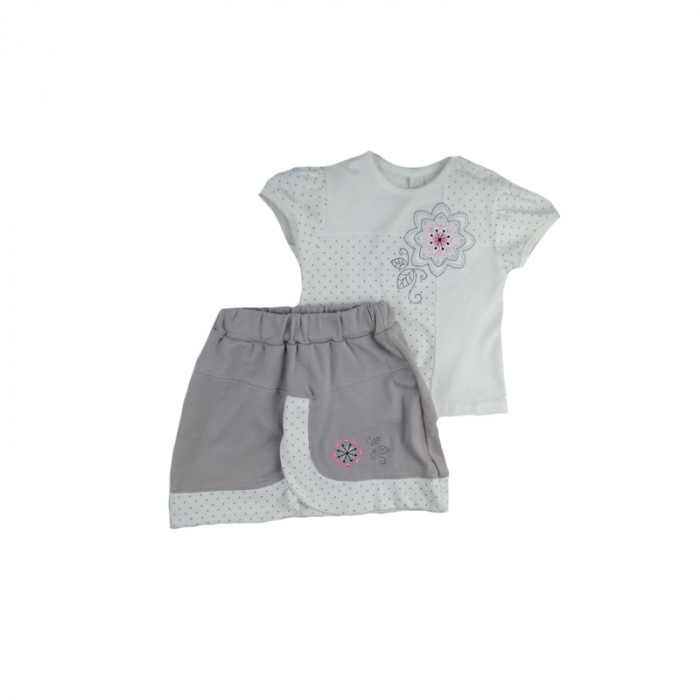 Compleu 2 piese de vara pentru fete Koala Pralinka 04-096A_62 cm, Alb [3]