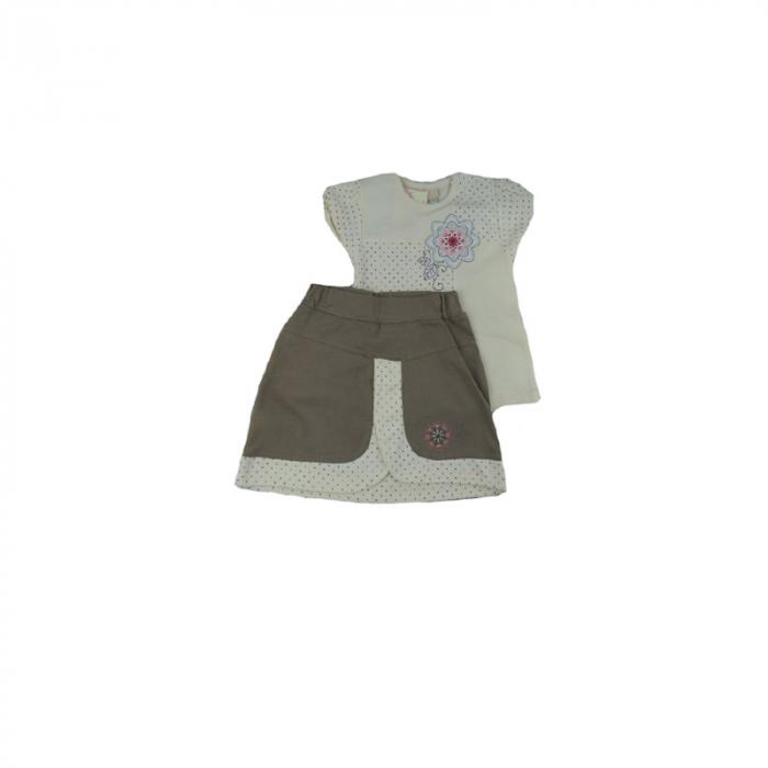 Compleu 2 piese de vara pentru fete Koala Pralinka 04-097_68 cm, Crem [3]