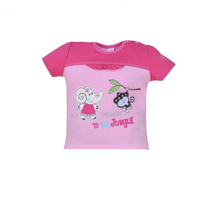 Compleu 2 piese de vara pentru fete Koala Jungle 04-084FR_68 cm, Fucsia [2]