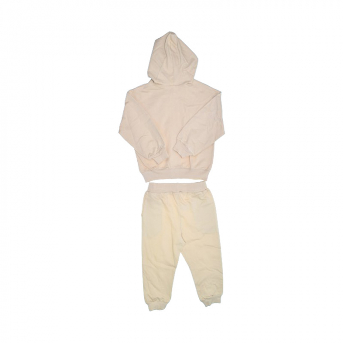 Compleu 2 piese pantaloni lungi si jacheta cu fermoar pentru baieti Mini Junior COMP-3456, Bej - [2]
