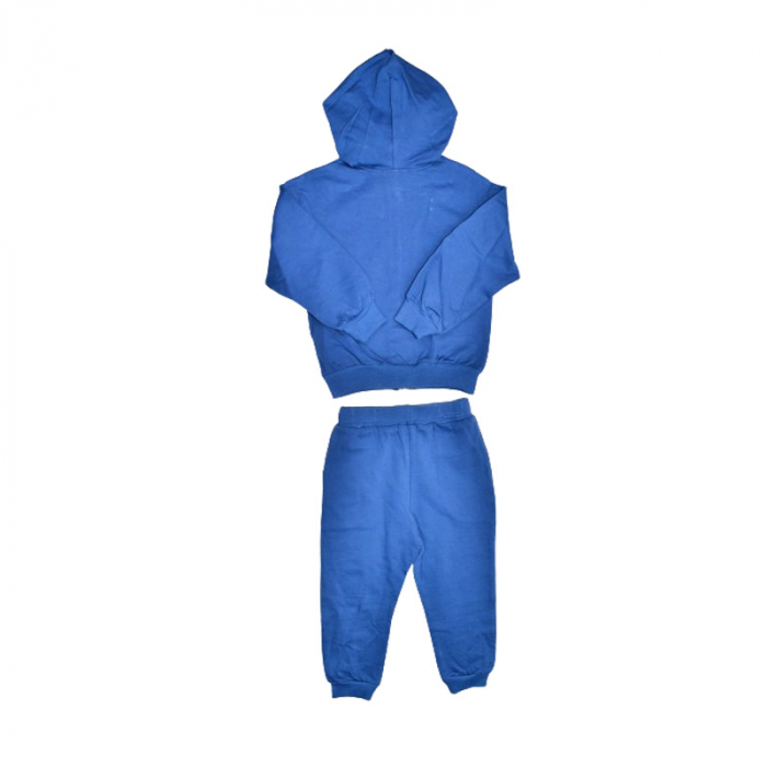 Compleu 2 piese pantaloni lungi si jacheta cu fermoar pentru baieti Mini Junior COMP-TRMJ3, Albastru [2]
