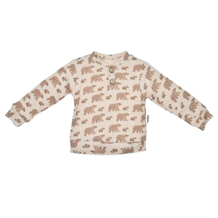 Compleu 2 piese pantaloni si bluza pentru baieti Mini Junior CMPMJ-1, Maro [3]