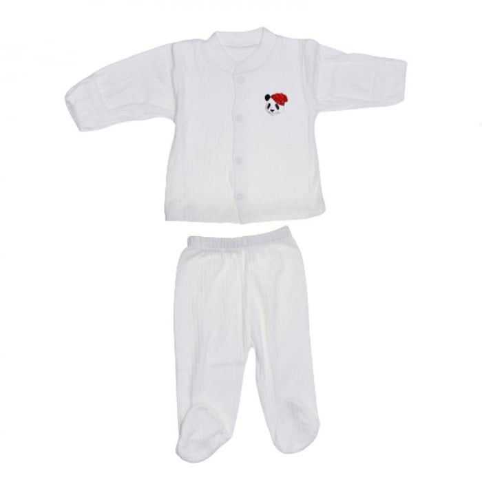Compleu 2 piese pantaloni si bluza pentru baieti Mini Junior CMPMJ-115-2, Alb [1]