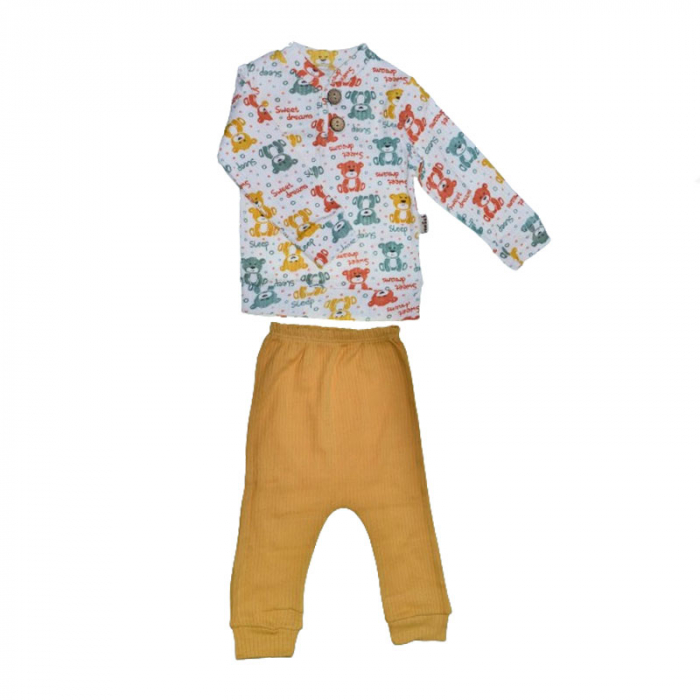 Compleu 2 piese pantaloni si bluza pentru baieti Mini Junior CMPMJ-2, Galben [1]