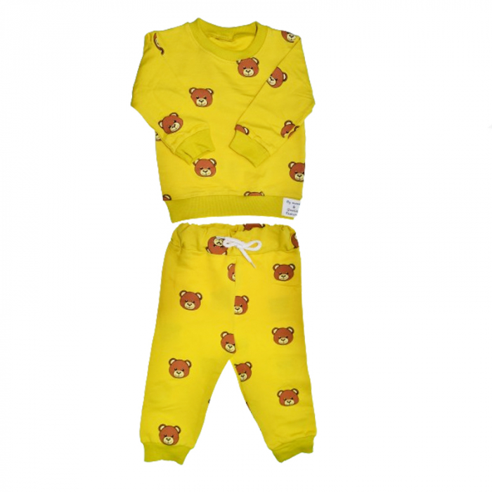 Compleu 2 piese pantaloni si bluza pentru baieti Mini Junior COMP-MJ21, Galben [1]