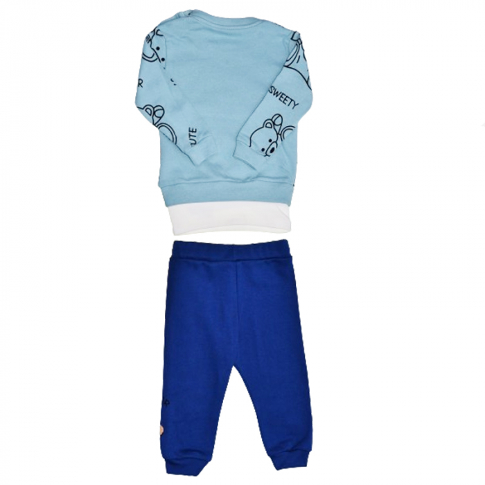 Compleu 2 piese pantaloni si bluza pentru baieti Mini Junior COMP-MJ35, Albastru [2]
