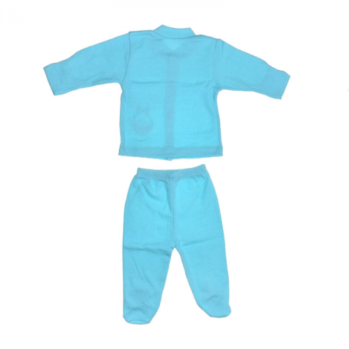 Compleu 2 piese pantaloni si bluza pentru bebelusi Mini Junior CMPMJ-115-4, Turcoaz [2]