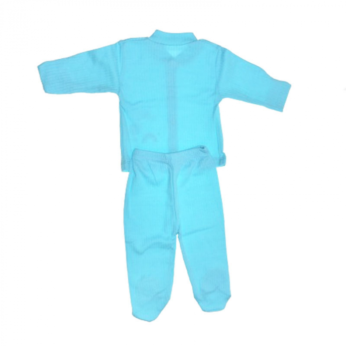 Compleu 2 piese pantaloni si bluza pentru bebelusi Mini Junior CMPMJ-115-5, Turcoaz [2]
