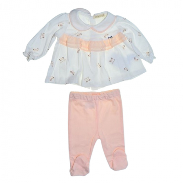 Compleu 2 piese, pantaloni si bluza, pentru fete, Mini Junior 3268C, Coral [1]