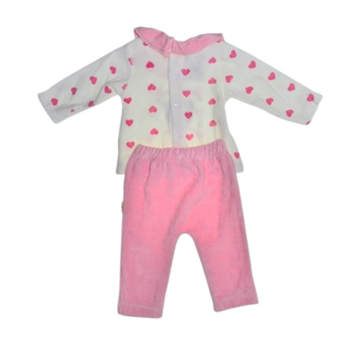 Compleu 2 piese, pantaloni si bluza, pentru fete, Mini Junior 6004R, Roz [2]