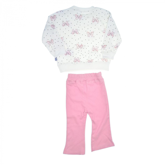 Compleu 2 piese, pantaloni si bluza pentru fete, Mini Junior 9164FR, Roz [2]