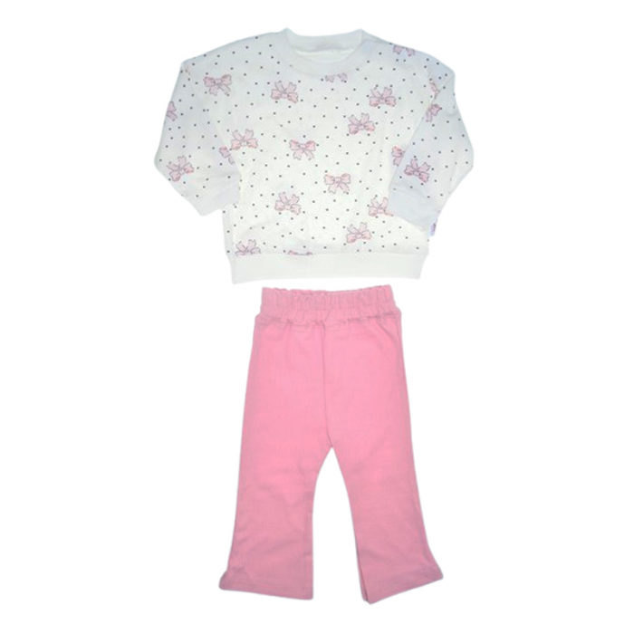 Compleu 2 piese, pantaloni si bluza pentru fete, Mini Junior 9164FR, Roz [1]