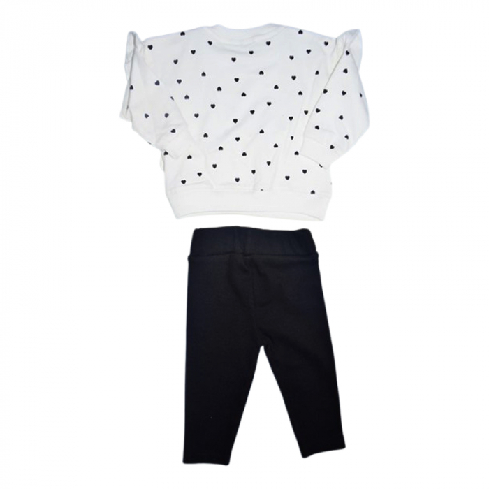 Compleu 2 piese, pantaloni si bluza pentru fete, Mini Junior 9193FN, Negru [2]