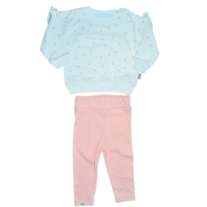 Compleu 2 piese, pantaloni si bluza pentru fete, Mini Junior CMLMJ0505FR,Roz [1]