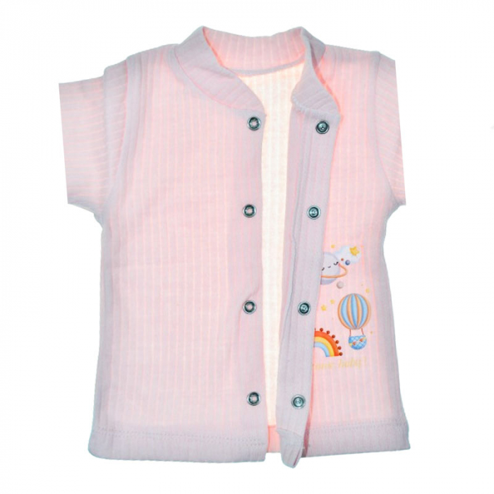 Compleu 3 piese pantaloni, bluza si jacheta cu fermoar pentru fete Mini Junior COMP-MJ1, Roz [2]