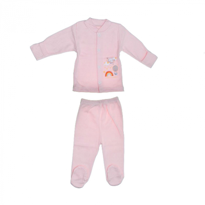 Compleu 3 piese pantaloni, bluza si jacheta cu fermoar pentru fete Mini Junior COMP-MJ1, Roz [4]