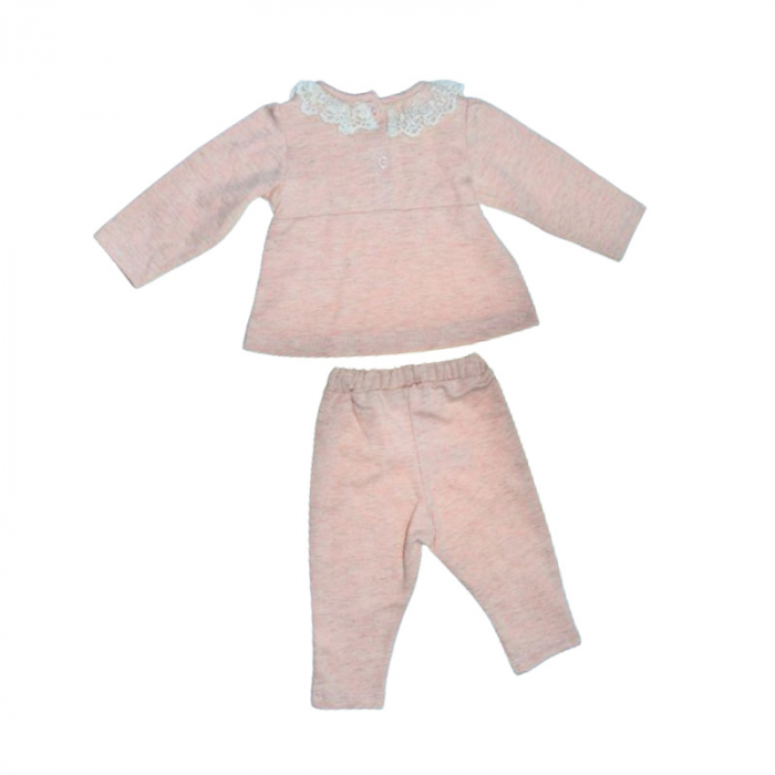 Compleu 2 piese pantaloni si bluza pentru fete Mini Junior, COMP-2304-R, Roz [2]