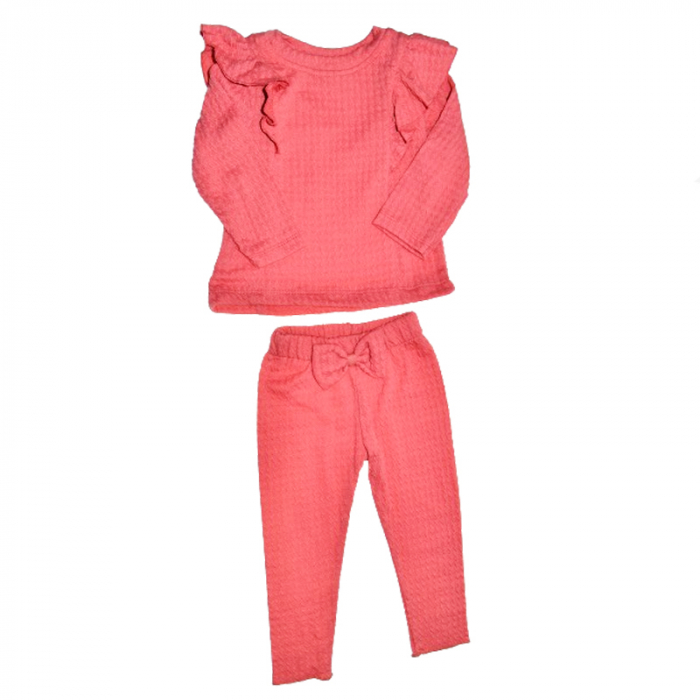 Compleu 2 piese pantaloni si bluza pentru fete Mini Junior COMP-40631, Rosu [1]