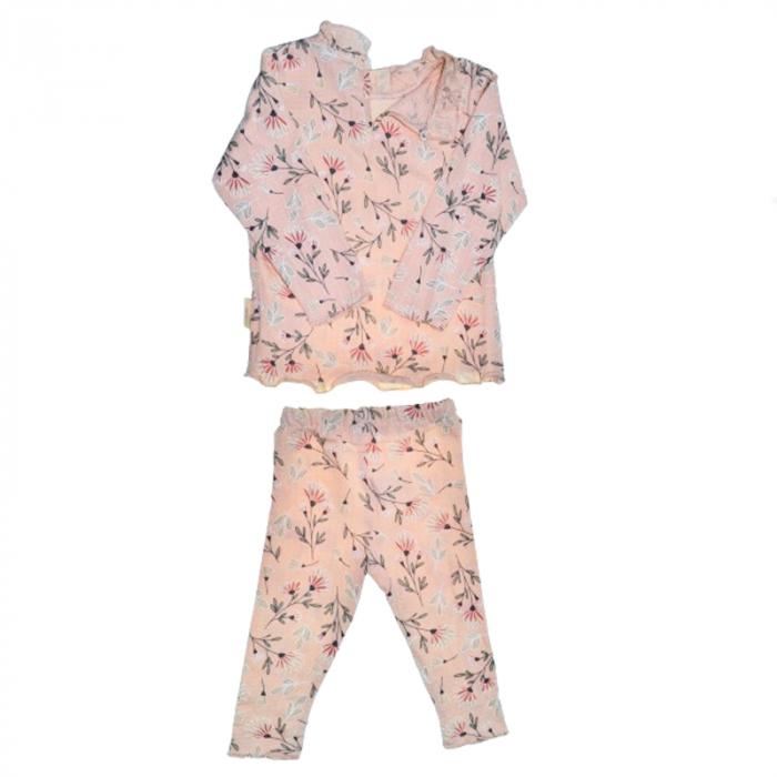 Compleu 2 piese pantaloni si bluza pentru fete Mini Junior COMP-MJ25, Coral [2]