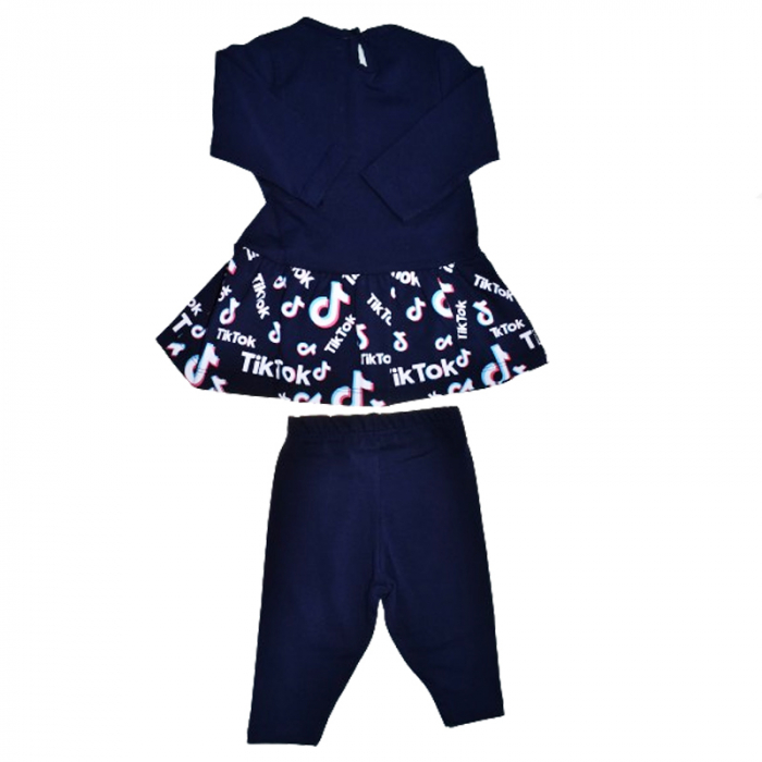 Compleu 2 piese pantaloni si bluza pentru fete Mini Junior COMP-MJ26, Bleumarin [2]