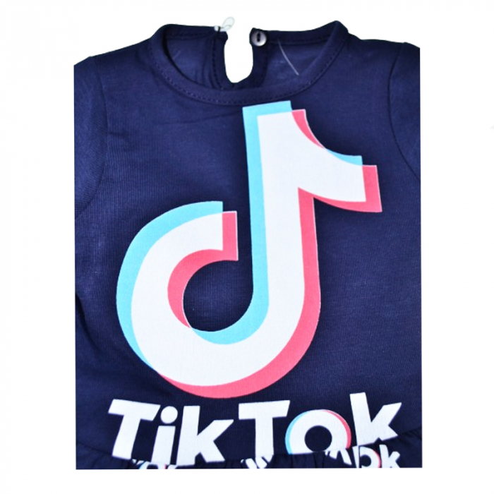 Compleu 2 piese pantaloni si bluza pentru fete Mini Junior COMP-MJ26, Bleumarin [4]