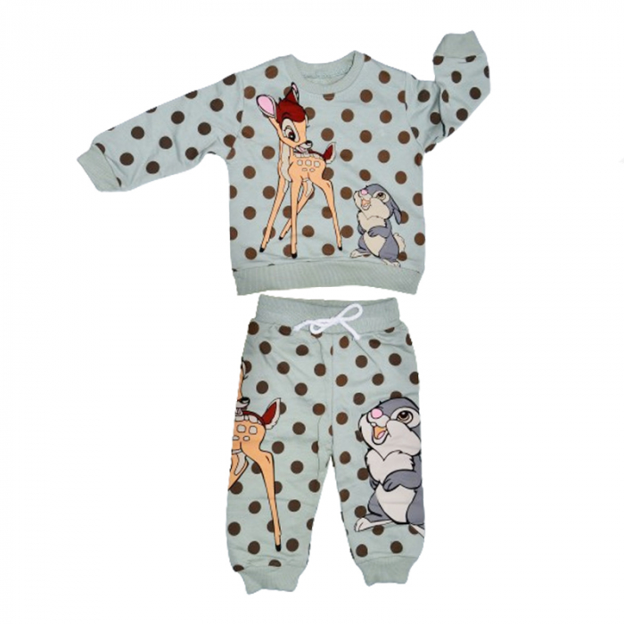 Compleu 2 piese pantaloni si bluza pentru fete Mini Junior COMP-MJ6, Verde [1]