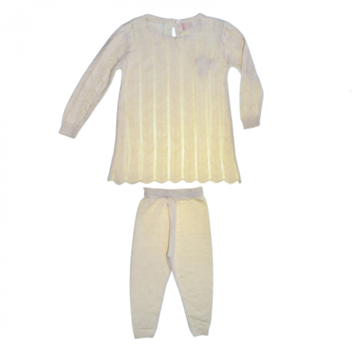 Compleu 2 piese pantaloni si bluza pentru fete Mini Junior SETMJ-35, Galben [2]
