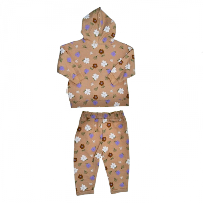 Compleu 2 piese pantaloni si bluza pentru fete Mini Junior SETMJ-44, Bej [2]