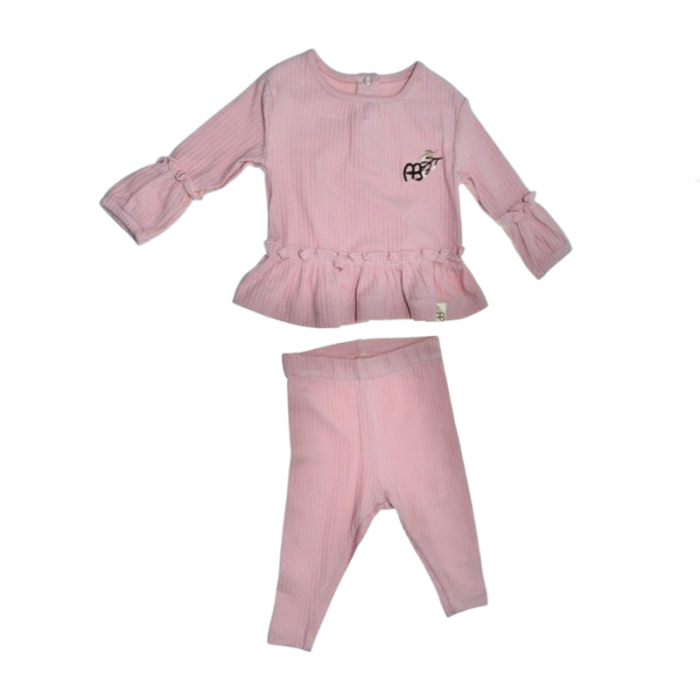 Compleu 2 piese pantaloni si bluza pentru fete Mini Junior SETMJ-45, Roz [1]