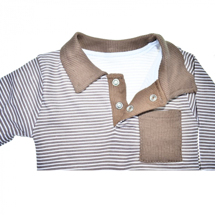 Compleu 2 piese pantaloni si body pentru baieti Mini Junior COMP-MJ18, Maro [3]