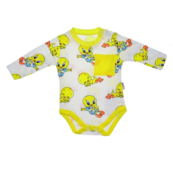 Compleu 2 piese pantaloni si body pentru copii Mini Junior SETMJ-21, Galben [4]