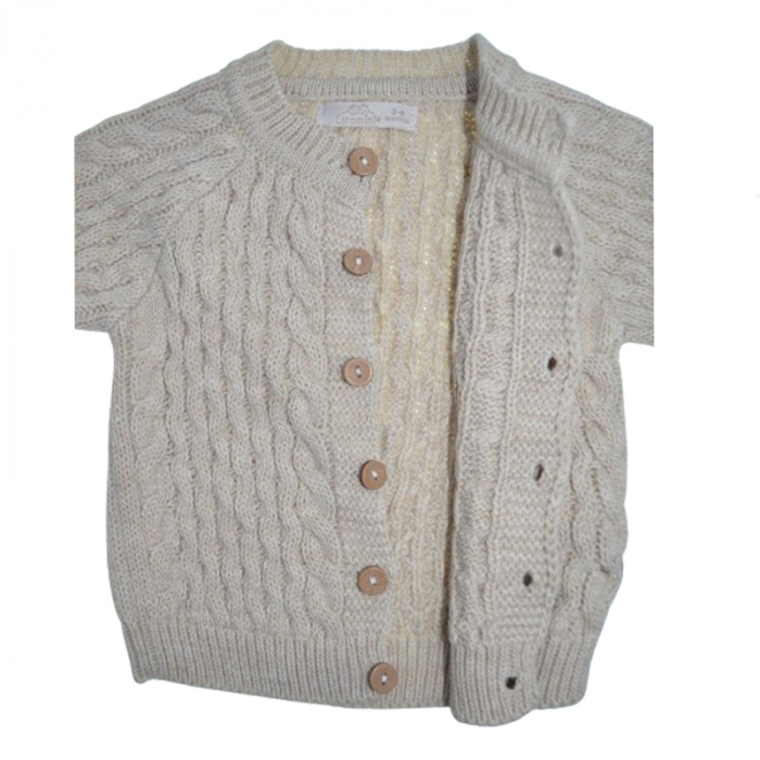 Compleu 2 piese pantaloni si cardigan pentru baieti Mini Junior COMP-7806, Bej [5]