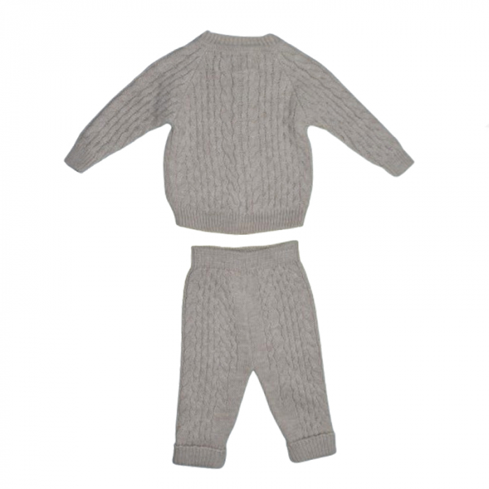 Compleu 2 piese pantaloni si cardigan pentru baieti Mini Junior COMP-7806, Bej [2]