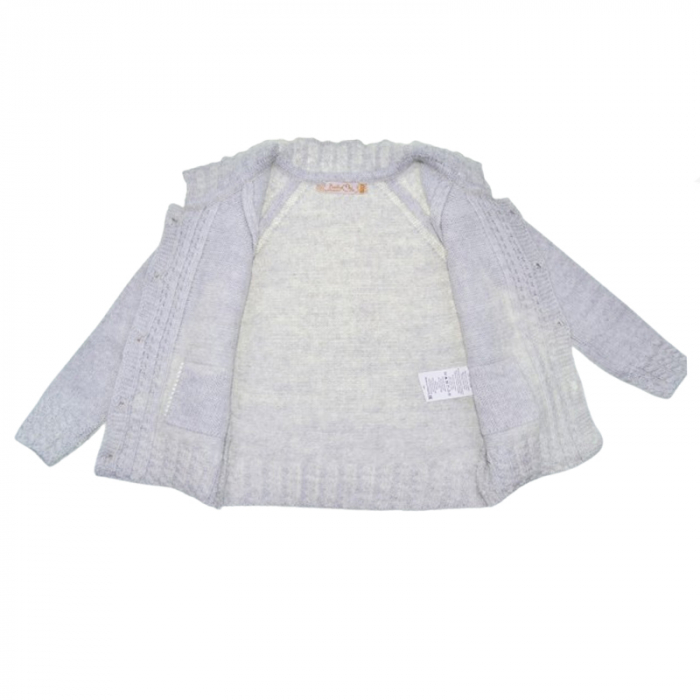Compleu 2 piese pantaloni si cardigan pentru baieti Mini Junior SETMJ-36, Gri [5]