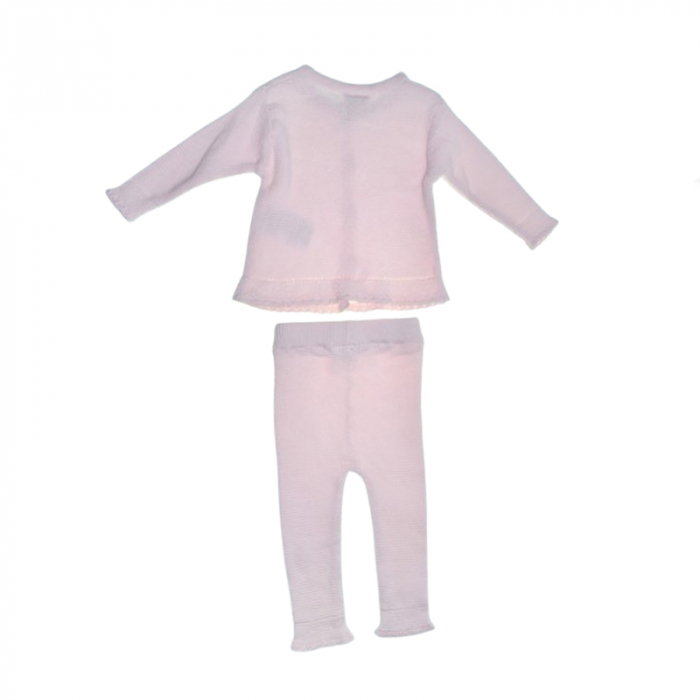 Compleu 2 piese pantaloni si cardigan pentru fete Mini Junior SETMJ-33, Roz [2]