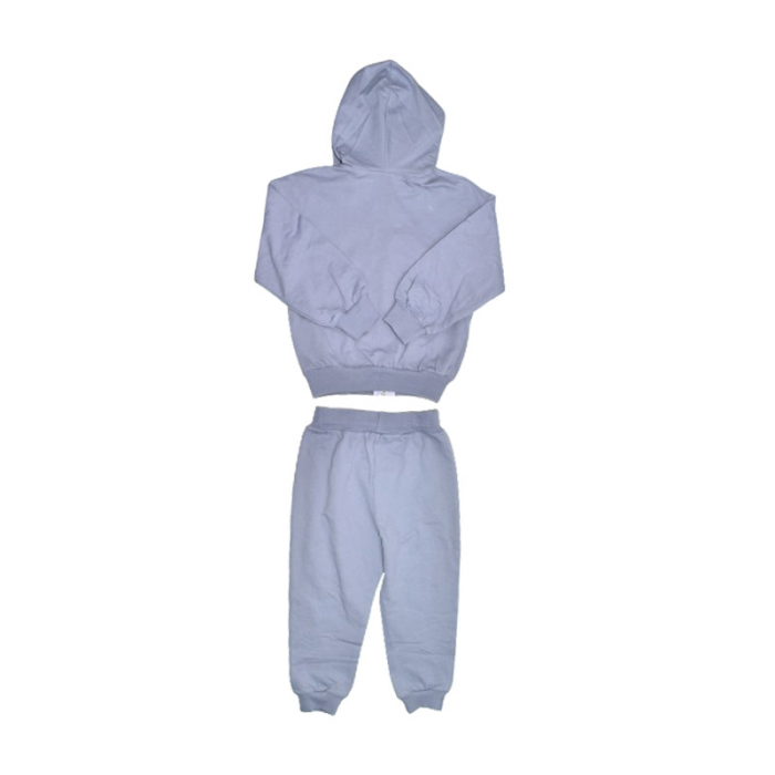 Compleu 2 piese pantaloni lungi si jacheta cu fermoar pentru baieti Mini Junior COMP-3640, Gri [2]