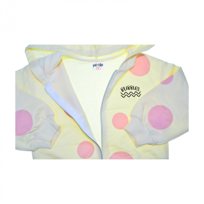 Compleu 2 piese pantaloni si jacheta cu fermoar pentru fete Mini Junior COMP-3509, Roz [4]