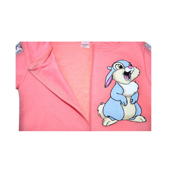 Compleu 2 piese pantaloni si jacheta cu fermoar pentru fete Mini Junior COMP-TRMJ1, Coral [5]