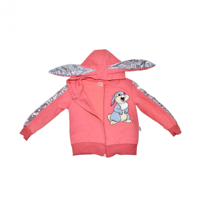Compleu 2 piese pantaloni si jacheta cu fermoar pentru fete Mini Junior COMP-TRMJ1, Coral [4]