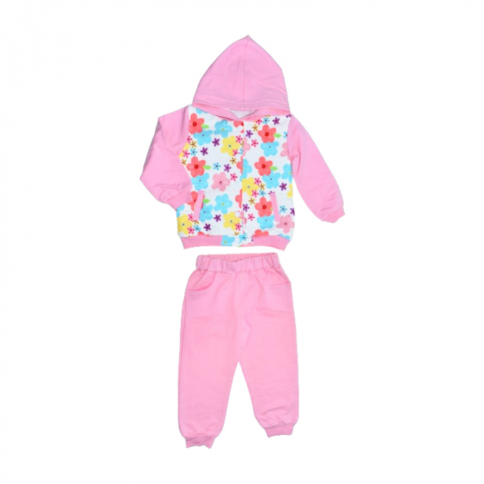 Compleu 2 piese pantaloni si jacheta pentru fete Mini Junior COMP-TRMJ2, Roz [1]