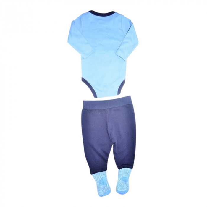 Compleu 2 piese, pentru baieti, body si pantaloni, Mini Junior, 243262, Albastru [2]