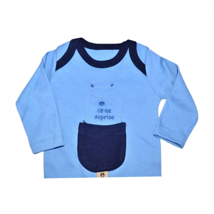 Compleu 2 piese, pentru baieti, body si pantaloni, Mini Junior, 243262, Albastru [3]